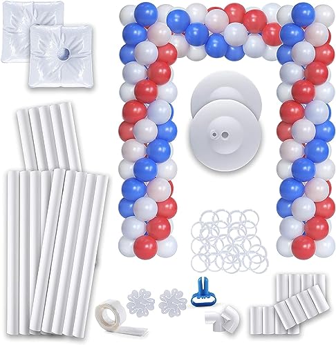 Prextex Balloon Arch Kit Column & Square | Balloon Table Arch Backdrop Stand, Frame, Tower, Holder, Tool Kit | Fall, Halloween, Baby Shower, Birthday Decoration