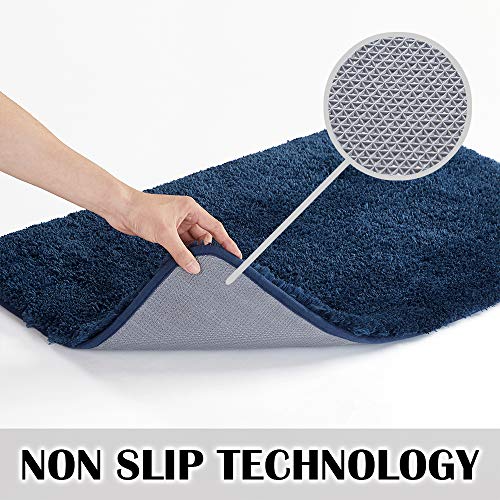 Suchtale Bathroom Rug Non Slip Bath Mat For Bathroom (16 X 24, Navy) Water Absorbent Soft Microfiber Shaggy Bathroom Mat Machine Washable Bath Rug For Bathroom Thick Plush Rugs For Shower #TOP2