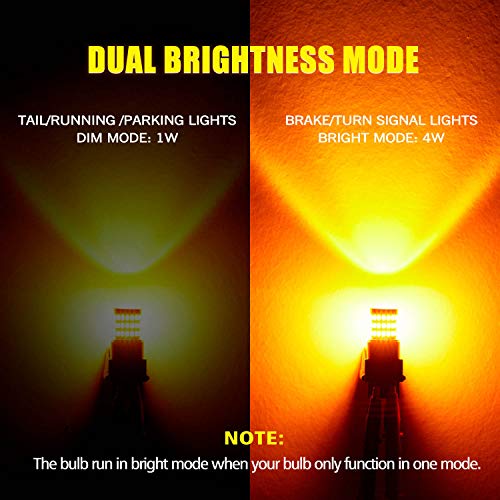 AUXLIGHT 7440 7441 7443 7444 T20 992 W21W LED Bulbs Amber Yellow, Ultra Bright 57-SMD LED Replacement for Blinker Lights, Turn Signal/Parking or Running Lights, Brake/Tail Lights (Pack of 2) - Image 4