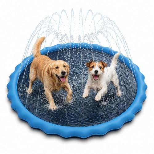 Piscine pour Chien Jsdoin 100cm - Pataugeoire Chien Pliable et épais, Petite Piscine...