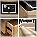 Smart Nightstand Set of 2 with Password Lock, Smart Wireless Charging Bedside Table, Modern Floating Nightstand with Storage Drawers for Bedroom Living Room ( Color : Khaki , Size : 19.7x15.7x19.7in )