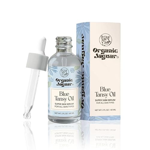 Organic Jaguar Blue Tansy Super Skin - Suero facial hidratante nocturno, aceite facial con aceite de jojoba e ingredientes hidratantes para apoyar