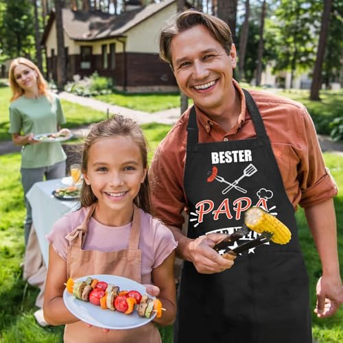 Gkmamrg Vatertagsgeschenk für Papa Kochschürze Vater Geschenk - Schürze Papa verstellbare Latzschürze Schürzen für Köche BBQ Malerei Backen Kochen Vatertag Geschenk (Papa Geschenke)