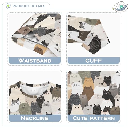 JUNZAN Aesthetic Ragdoll Cats White Little Girls Sweatshirts Hoodies Crewneck Sweatshirts for Boys Athletic 4T3