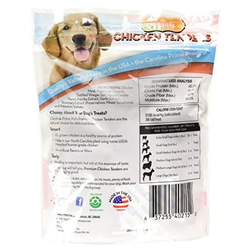 Carolina Prime Pet 40216 Chicken Tenders Treat for Dogs ( 1 Pouch), One Size