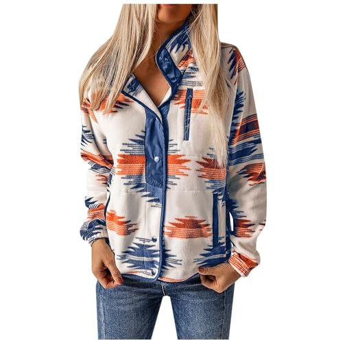 Femme Vestes en Molleton Polaire Entièrement Zippée Femme Veste style ethnique femme Veste imprimée color block pour femme