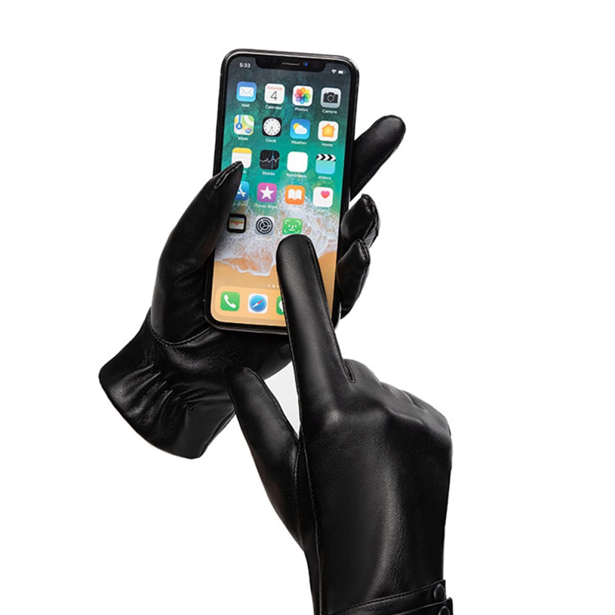 SHERCHPRY 3piezas Guantes De Pantalla Táctil Resistentes Al Viento Guantes De Invierno Cálidos y Cómodos Para Ciclismo y Actividades Unisex Color Negro