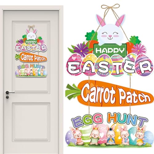 Kustimantu Corone di Pasqua | Ghirlanda decorativa carina fatta a mano, ghirlanda di porta esterna per Pasqua, ideale per casa e riunioni familiari - Portico, parete