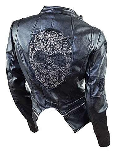 Einkaufszauber Veste de motard tête de mort, Noir , L Cover