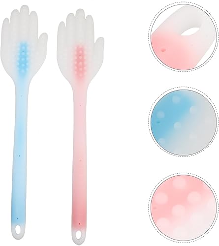 Miniatura 8 de EXCEART Herramienta de masaje Meridian, 2 varillas de masaje corporal, palitos de acupuntura meridiano, palas de martillo de meridiano de silicona,