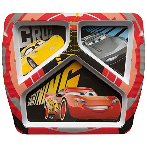 Zak Designs CRSG-0010 Cars 3 3 Section Plate, Divided