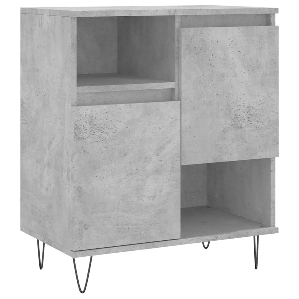 Vidaxl (Concrete Grey) Sideboard Storage Cabinet Cupboard High Gloss White Engineered Wood
