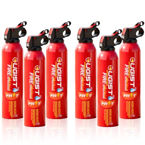 Ougist Small Portable Fire Extinguisher for Home and Kitchen 21oz Each 6-Pack Water-Based Fire Extinguishers for Quick Emergency Response Prevent Re-Ignition Ideal for Vehicle and Camping MSJ620