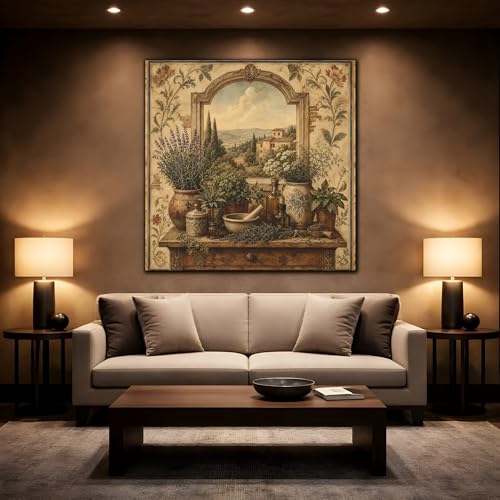 Toile herbes aromatiques de Toscane petit tableau décoratif mural