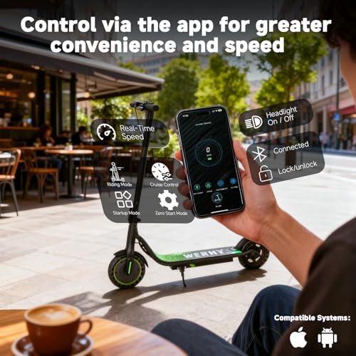 Image of Electric Scooter with 8.5 inch Solid Tire, 350W Powerful Motor & 19 MPH Top Speed, 16 Miles Long Range, Folding E Scooter with Dual Braking for Teens and Adults