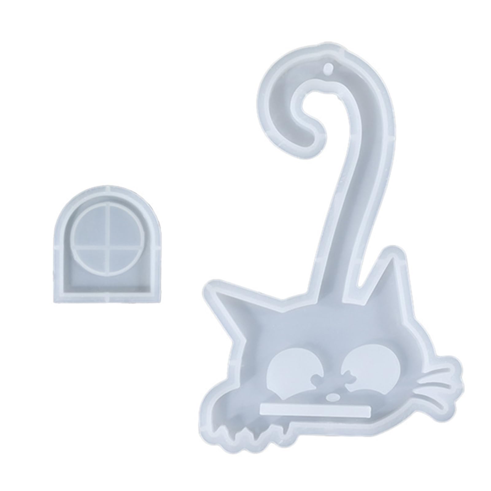 Jazuaiao Kitten Animal Silicone Stand Molds Kitten Silicone Pendant Molds with Holder for Tealight Stand Epoxy Resin Soap