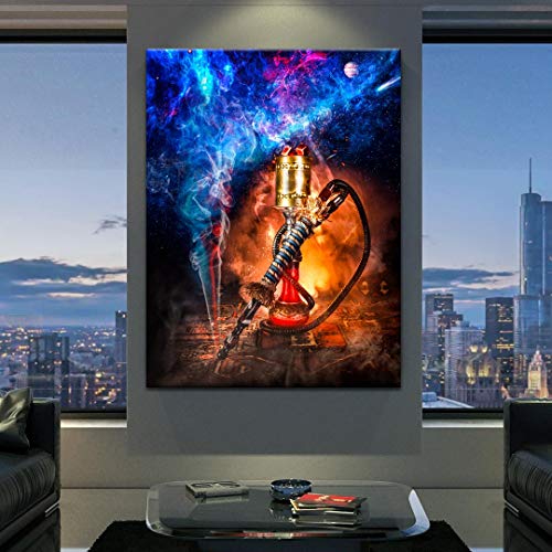 DotComCanvas® XXL Shisha-Bar-Wandbild für Erfolg | Leinwand direkt Aufhangbereit Shisha Galaxy (40 X 30 cm) – Bild 4