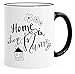 Produktbild MoonWorks Geschenk-Tasse Home is Where Mum is Geschenk zum Muttertag Kaffeetasse Farbkante schwarz Unisize