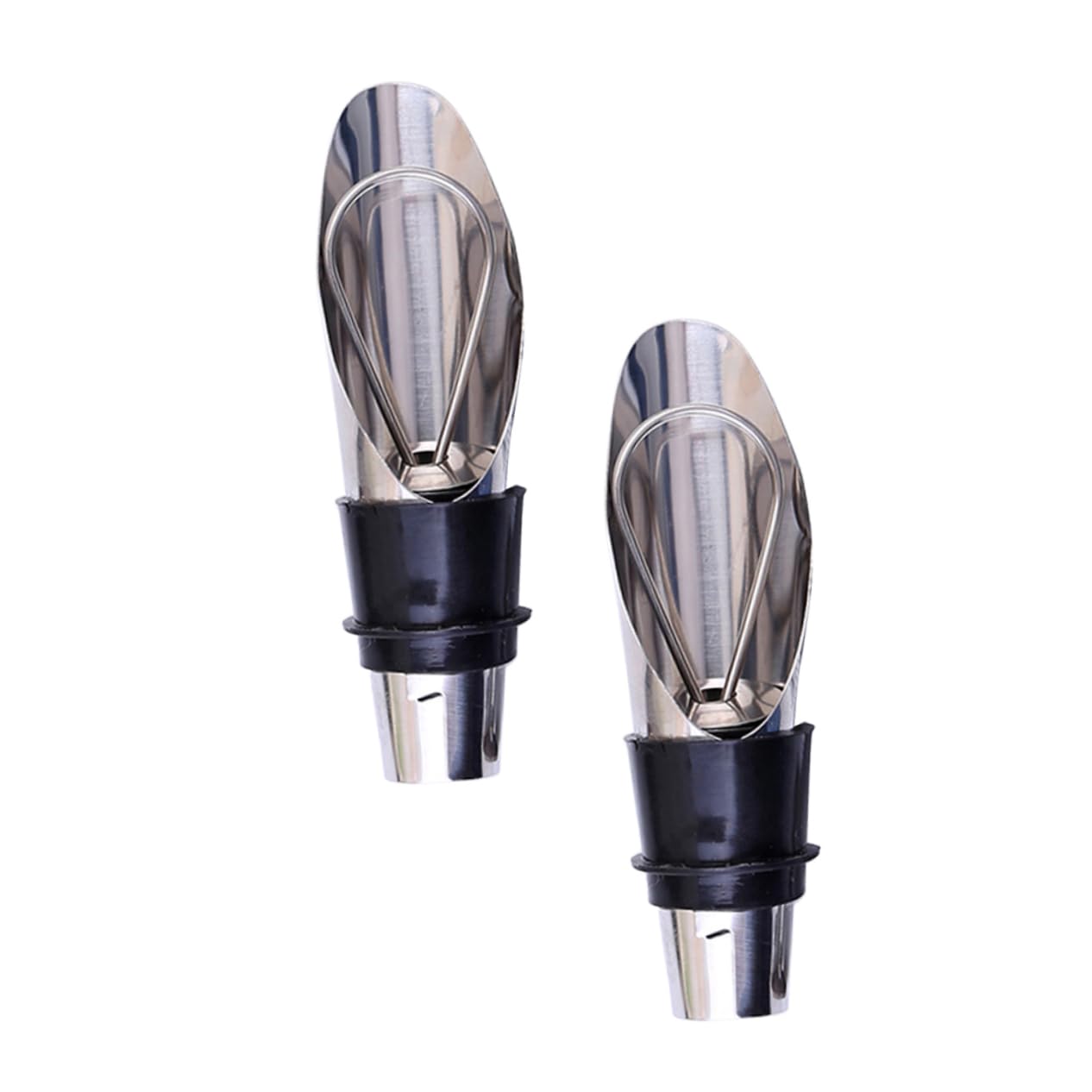 OFFSCH 10Pcs Stainless Steel Wine Pourer and Stopper Bottle Stoppers for Red Wine Liquor and Oil Aerating Decanter Spout for Smooth Pouring Events