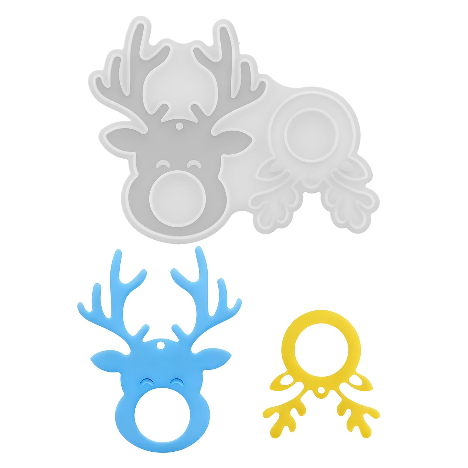 Silicone Mould for Pendants, DIY Project, Reusable, Silicone Mould for Christmas Reindeer Ornament, for Adults Family Couples Home School Studio Classroom