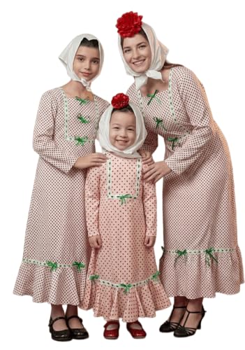 Dalegria Disfraz de Chulapo o Chulapa para Adultos y Niños, Traje Tradicional Madrileño o Madrileña (M-L, (Verde) Chulapa)