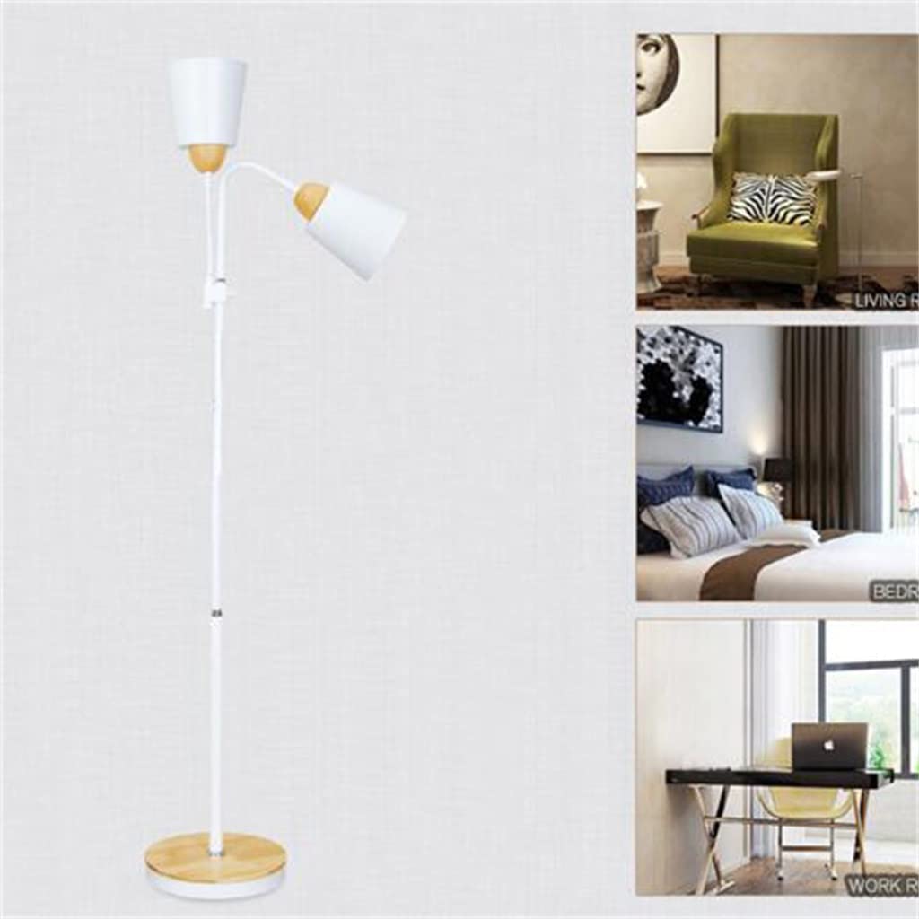 Piantana Lampade da Terra Lampada da Terra in Legno LED personalità in Ferro Battuto Lampade da Terra Orientabili Verticali Lampada da Lettura Lampada Soggiorno(Black)
