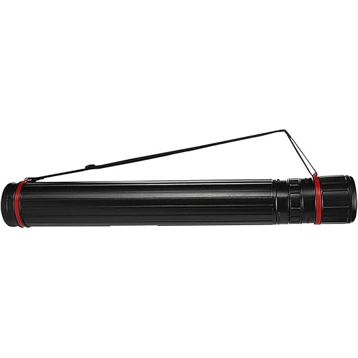 KRYTONE� Storage Retractable with Strap Roll Carrier Cylinder Professional Transit Artworks Drawing Tube Bag Drafting for Poster Document Scroll (64CM X 8CM)