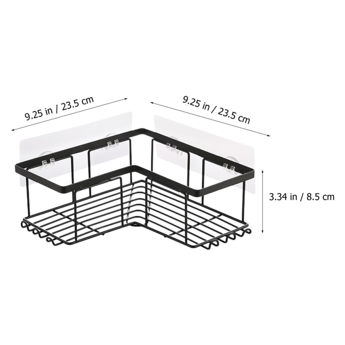 TEHAUX 2 Organizadores de Ducha en Acero al Carbono Negro, Estantes de Esquina sin Taladro Adhesivo Fuerte para Baño y Cocina, Diseño en Forma de L