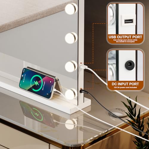 Espejo de Vanidad con Luces y Bluetooth, 23"x18" miniatura 7