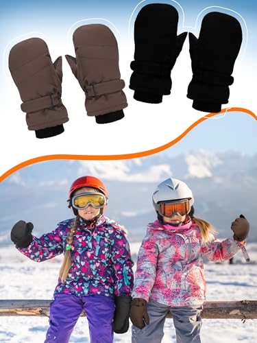 Image of SATINIOR Kids Snow Mittens Waterproof Winter Ski Gloves Warm Thicken Snow Gloves for Girls Boys