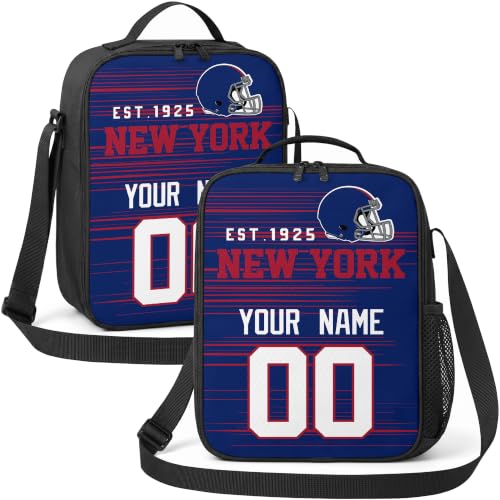 Image of New York Lunch Bag Custom Name and Number Personalized Gifts | Custom Personalized Lunch Box for Men Women