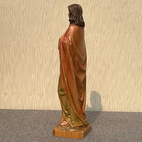Estatua de Madera Maciza Pintada a Mano de Jesús miniatura 5