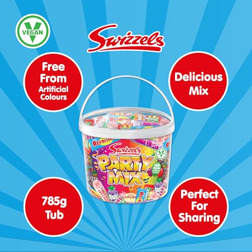 Swizzels Party Mix Tub 785g Retro Sweets in Bulk Vegan Friendly Family Favourite Sweets Ideal for Parties Birthdays Halloween Christmas large