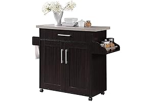 Hodedah Kitchen Island: The Portable Coffee Bar Solution