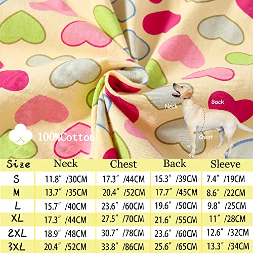 Pripre Dog Cotton Colorful Heart Pattern T-Shirts Soft And Stretchy Dog Shirt Pajamas Pets Clothes For Large Dogs(Xl Heart) #TOP6