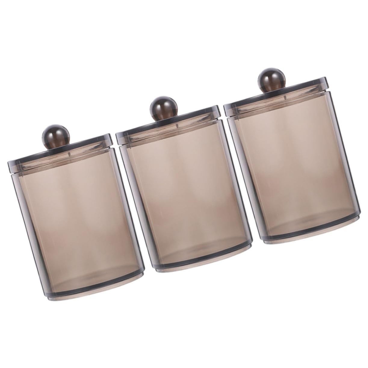9stücke Teiliges Baumwollstäbchen-behälter Mit Deckel Organizer Für Wattebällchen Und Wattepads Für Badezimmer Und Schlafzimmer Transparent Elegantes Design Zur Praktischen