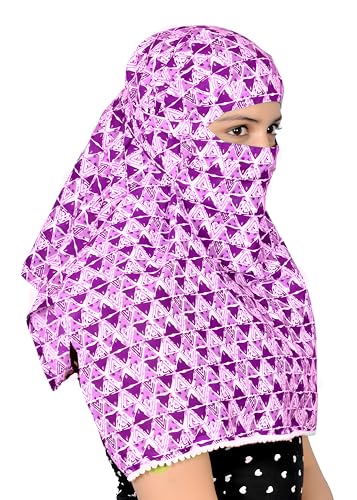 Image of Women Girls Cotton Female Scarf Cum Mask Face Cover Wrap Indigo Multi Purpose Uses Blue Printed