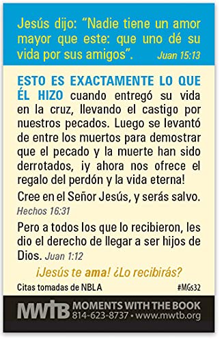 Jesus Loves You! (Mini Gospel Tract Card - Packet of 100 - Spanish) - Image 2