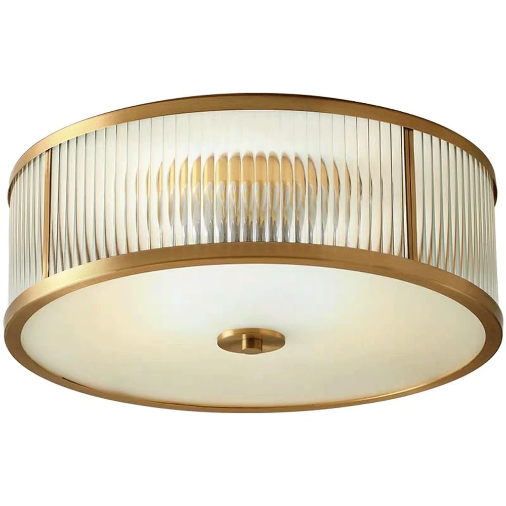 TOTLAC Modern E26 LED Ceiling Light Flat Frosted Glass Lampshade Embedded Lighting Fixtures Traditional Brass Ceiling Chandelier Decorative Chandeliers for Hotel Bedrooms and Kitchens