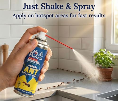 Image of Amish Ant Repellent Spray 200ml for Home & Kitchen | Herbal Organic Indoor Outdoor | Pet Safe, Safe for Dogs | Eco Friendly Remover for Home, Plants | 10 Minutes Formula| Repellent Spray
