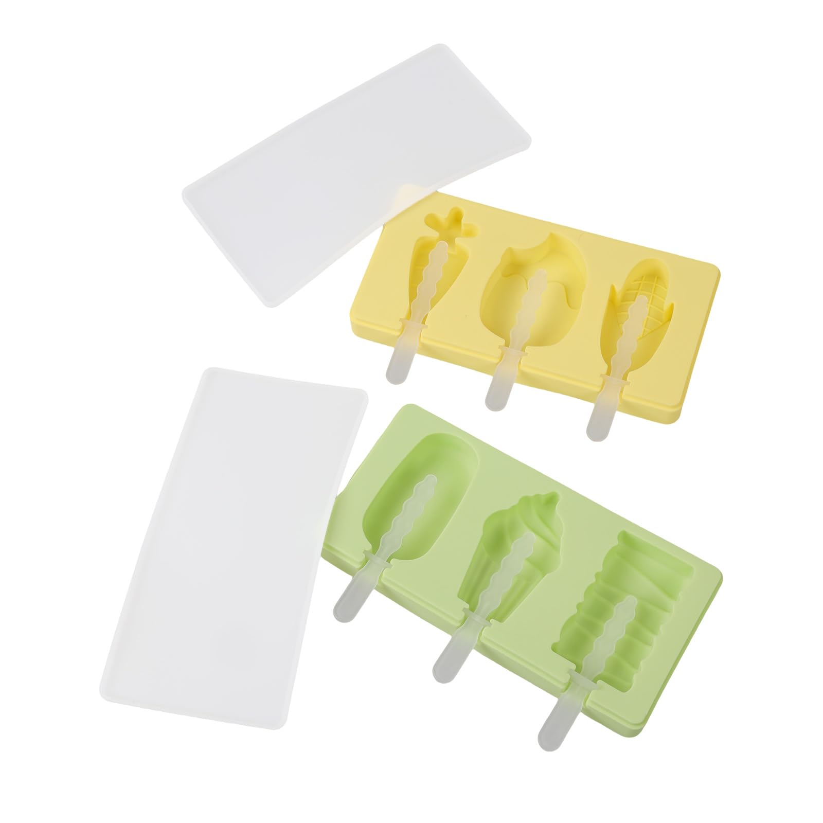 ZEPFJHE Silicone Cake Stick Molds with 6Sticks Silicone Cakesicle for Lollipop, Ice Cream, Diys Dessert, Cake Stick Maker Set Ice Lolly