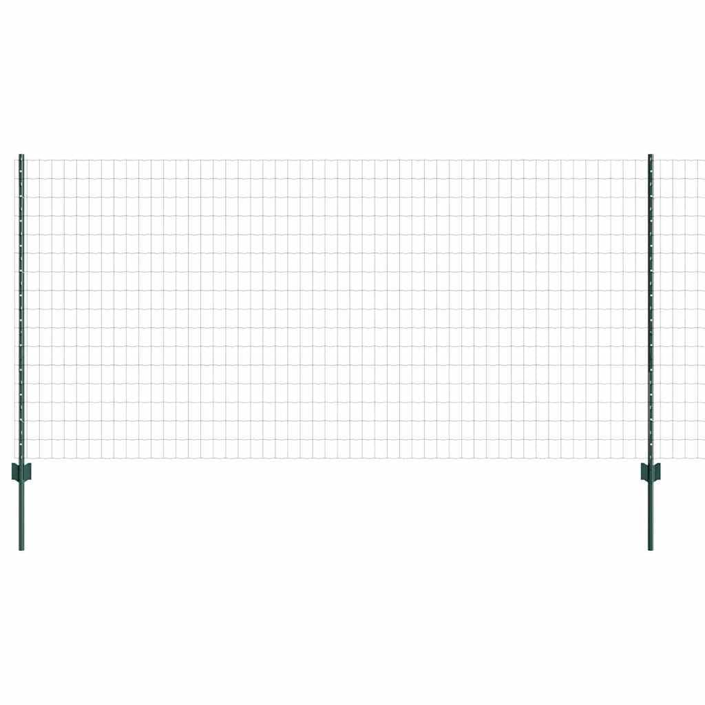 Green Steel PVC Garden Fence with Posts 1.2m x 25m Outdoor Privacy Screen Panel Roll Set Easy Assembly for Patio Terrace Boundary