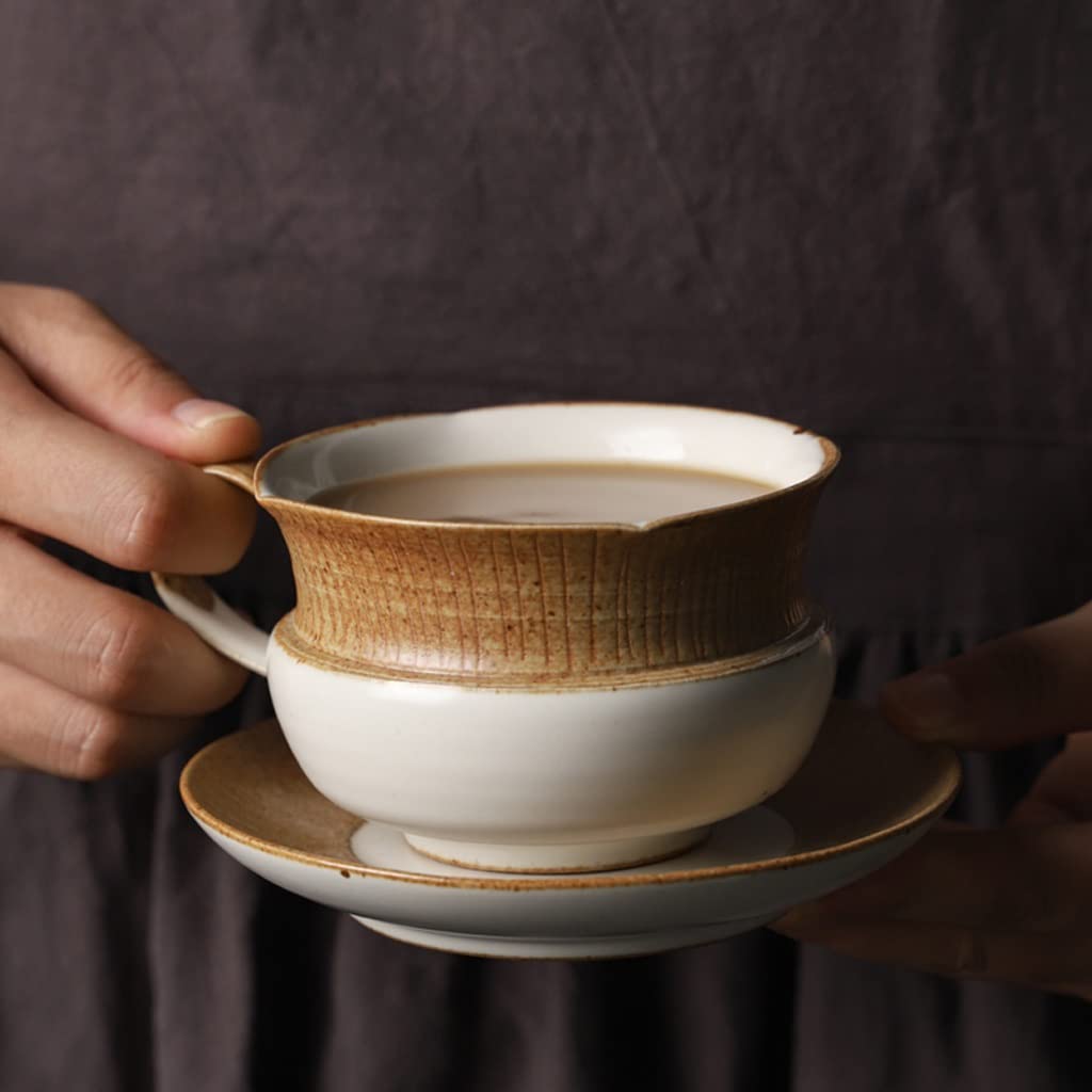TOMYEUS Keramikbecher Roher Keramik Kaffeetasse Handgemachte Tasse Handgemachte Einfache Nachmittag Teetasse Kreative Kunst Paar Paar Tasse Smart Mug (Size : A)
