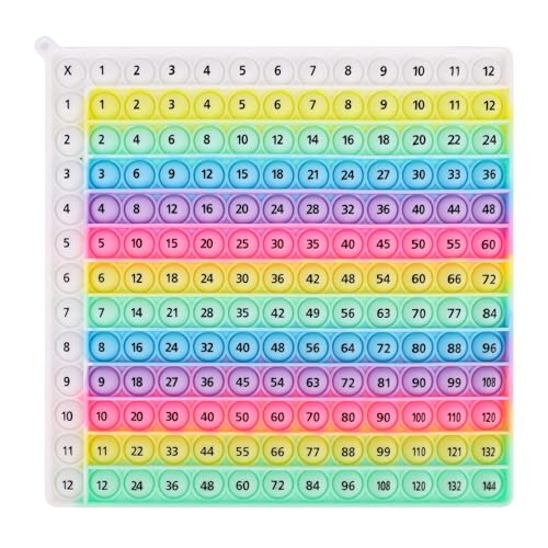 Rainbow Multiplication Times Table Poppet Game 12x12 Interactive Multiplication Facts Learning Tool Educational Math Chart for Classroom & Homeschool Kids Learning Toys