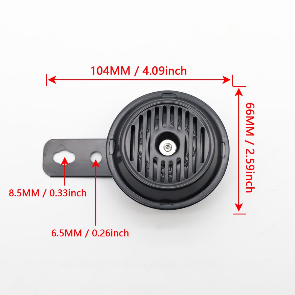 LVEE DL70 10 Cuerno Eléctrico Universal para Motocicleta Altavoz Redondo Impermeable 12V 1.5A 105dB Pequeño Cuerno Negro