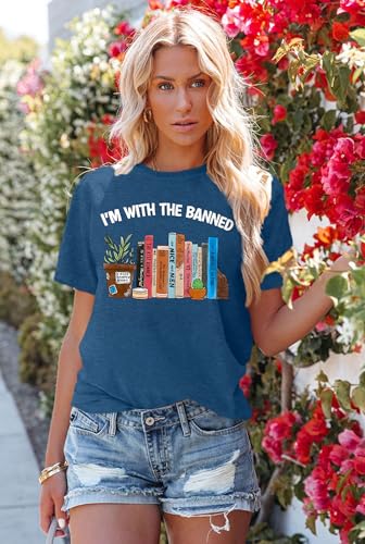 Image of Books Shirts for Women Reading T-Shirt Book Lover Tops Funny Readers Gifts Clothes Casual Librarian Tees