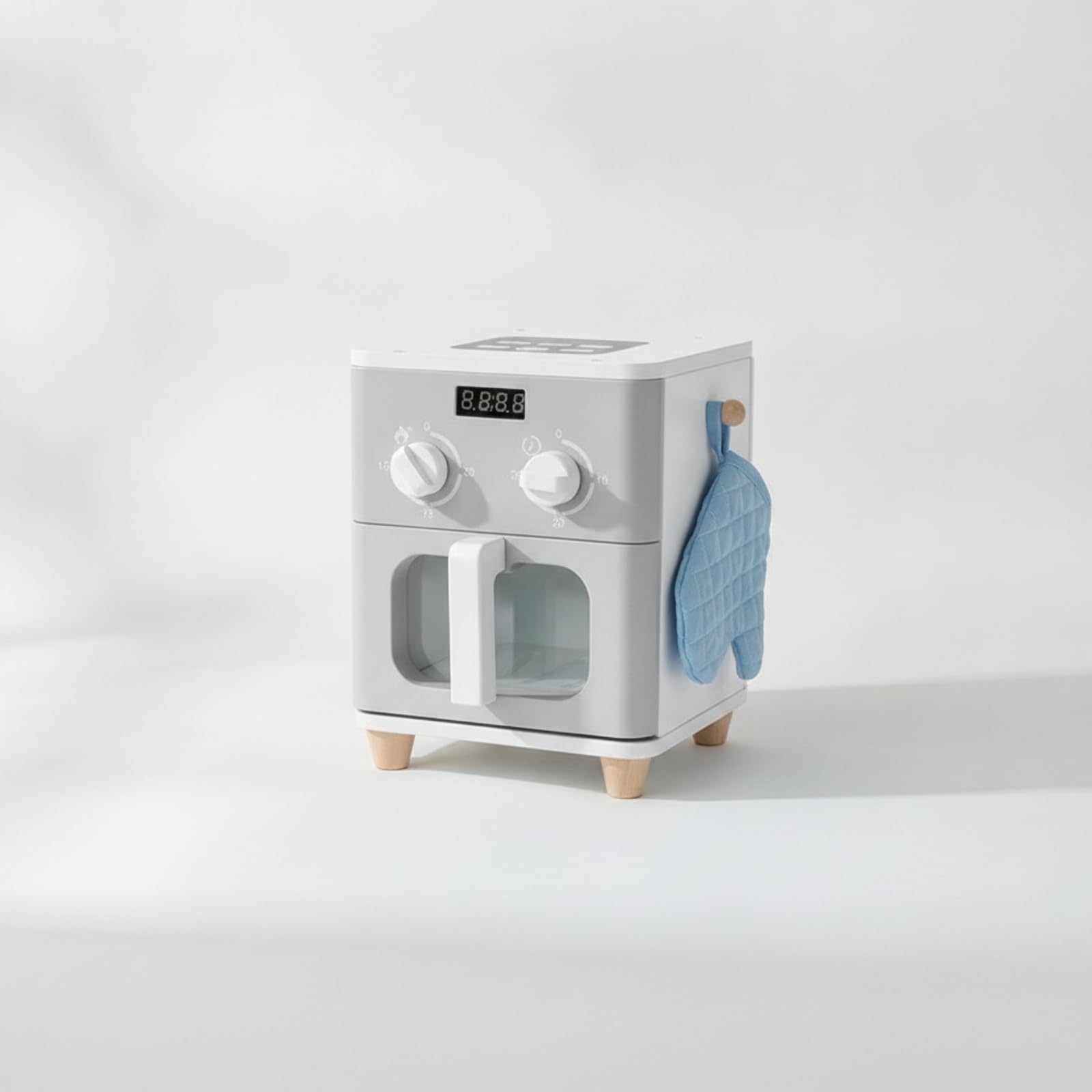 harayaa Friggitrice Calda in Legno Sicuro | Set da Completo, Friggitrice Giocattolo con Accessori, Didattico, per Angolo Gioco, Asilo, Bambine