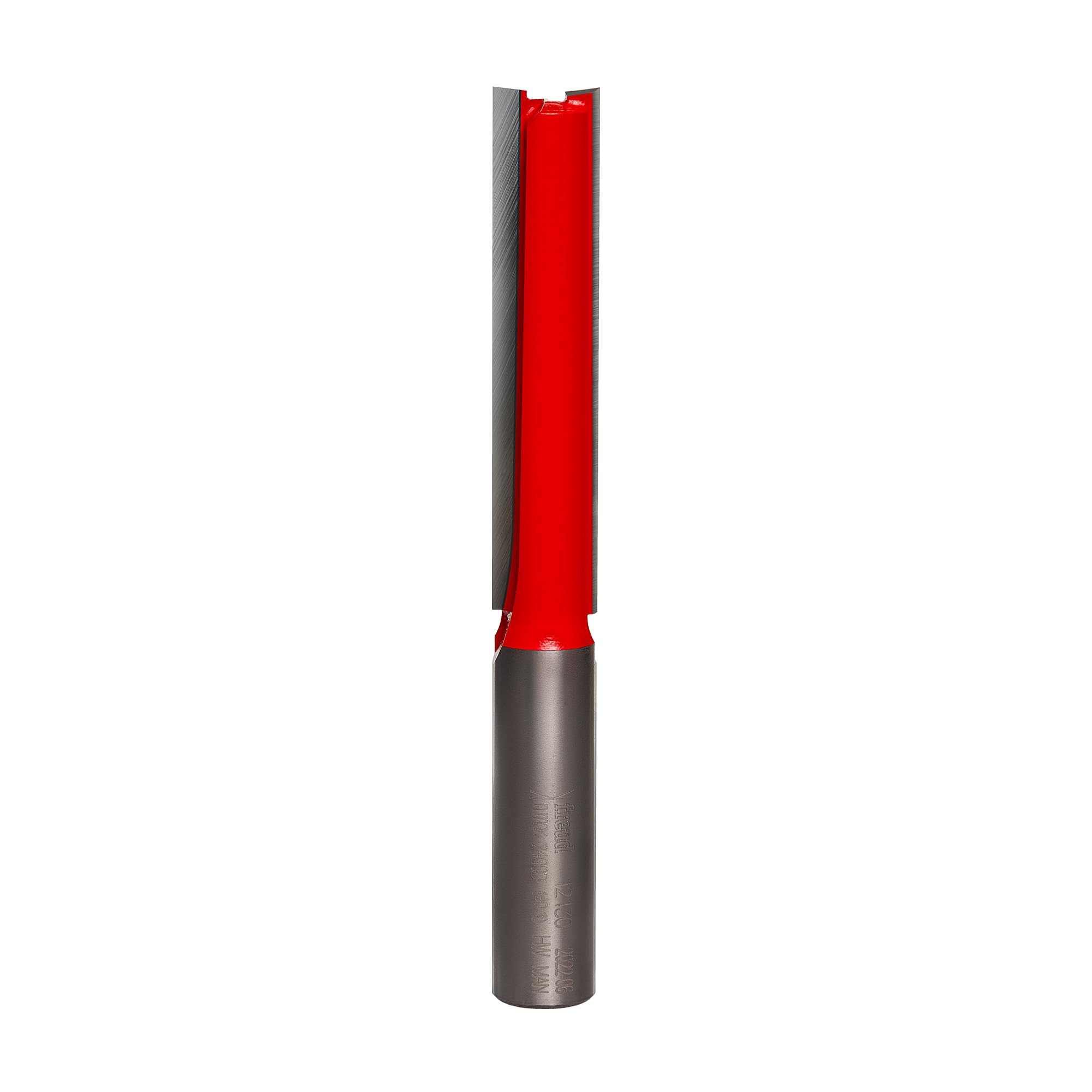 Freud 12-130: 1/2" (Dia.) Double Flute Straight Bit (Eclipse Grind),Red