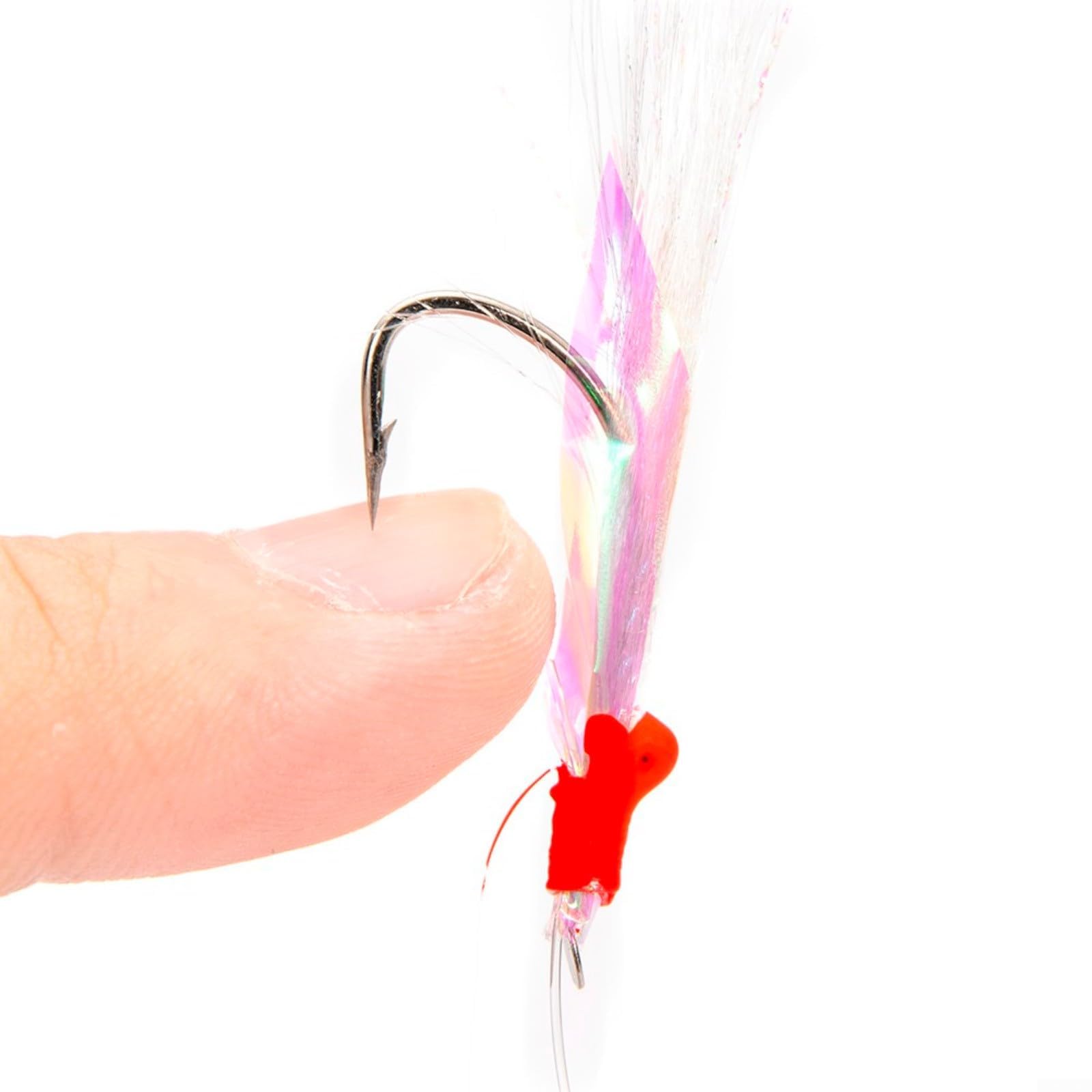 Paquete de 3 aparejos de plumas de caballa Sabiki – 15 anzuelos de pesca de mar con cuentas luminosas, aparejos de plumas de agua salada para caballa, róbalo, abadejo, bacalao y arenque accesorios de