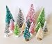 Very Vintage N More LOT 14 Special Edition Mini Forest Mix Miniature Sisal Bottle Brush Snow Flocked Christmas Trees Snow Village